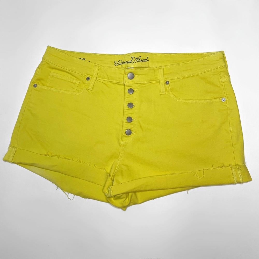 Yellow High-Waisted Shorts